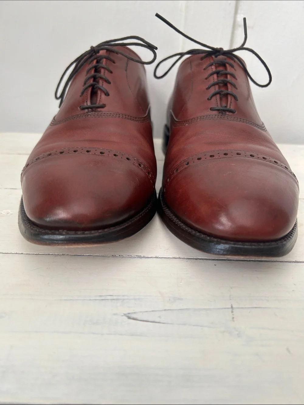 Allen Edmonds Byron Brown Leather Cap Toe Oxford Men’s Dress Shoes Size 12